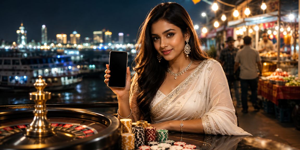 Online roulette gaming experience at a Dhaka night market